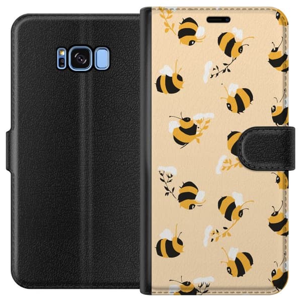 Kompatibelt Plånboksfodral till Samsung Galaxy S8 Humlor