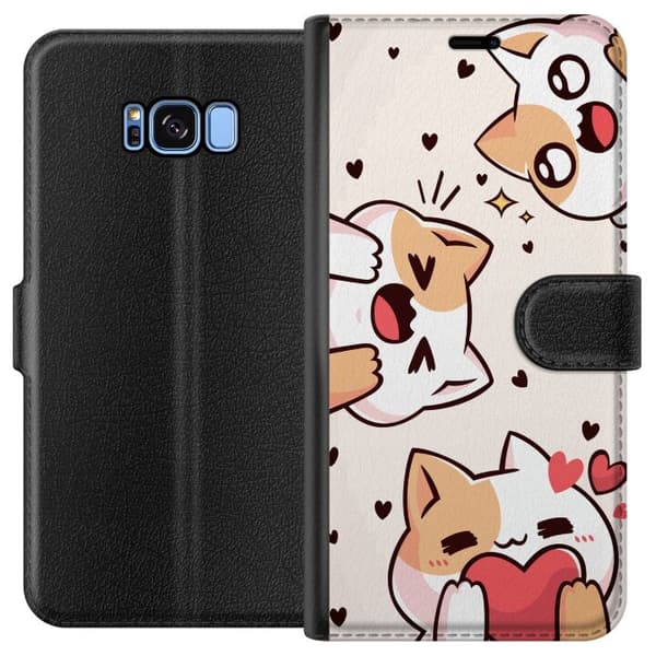Kompatibelt Lommeboketui til Samsung Galaxy S8 Søt katt