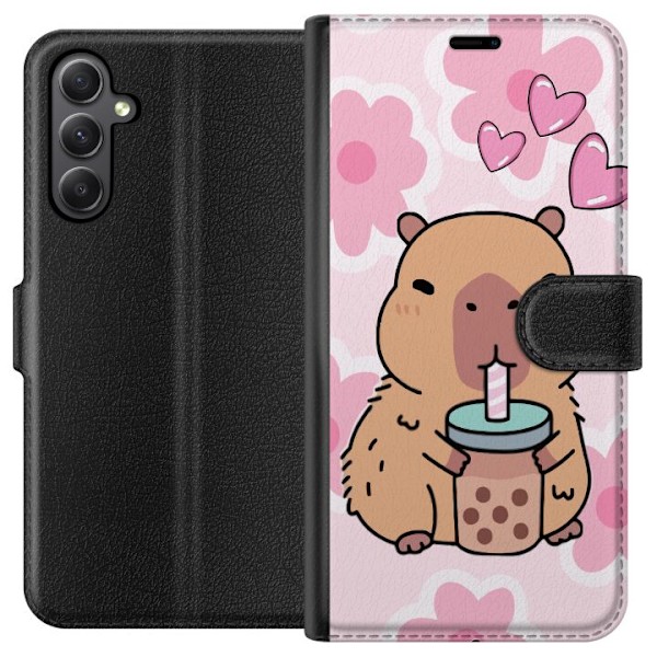 Samsung Galaxy S23 FE Tegnebogsetui Kawaii Capybara Hjerte Ani