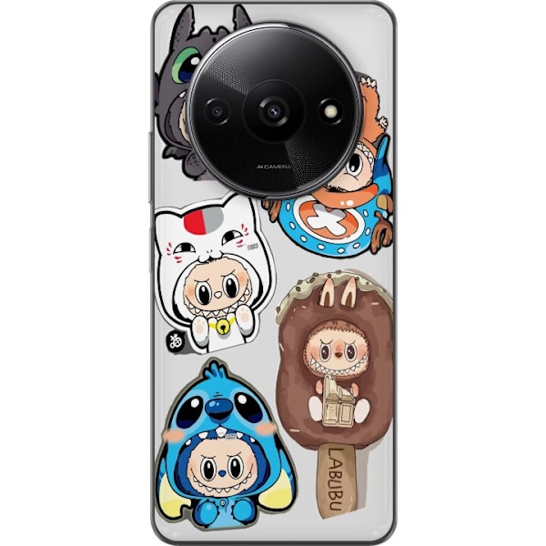 Xiaomi Redmi A3 Gjennomsiktig deksel Labubu figure samling - Pop Mart Labubu The Monsters i fargerik design