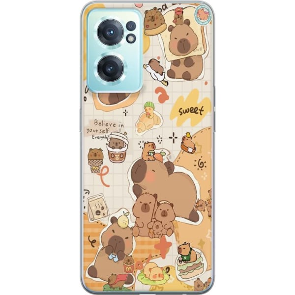 OnePlus Nord CE 2 5G Genomskinligt Skal Kawaii capybara mobilskal med gulliga djurmotiv
