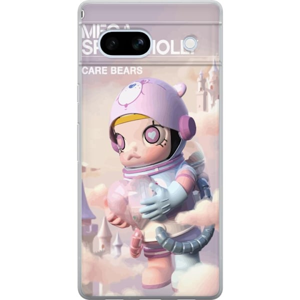 Google Pixel 7a Läpinäkyvä kuori Mega Space Molly Care Bears Series - Share Bear Edition