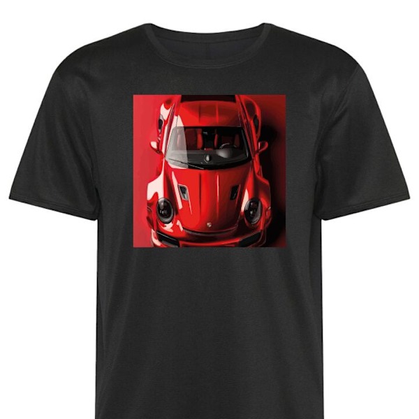 Trænings T-shirt | Sport T-shirt til Voksen Porsche sort 3X-Large