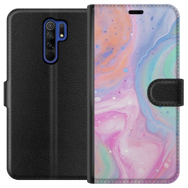 Xiaomi Redmi 9 Tegnebogsetui Pastelmarmor