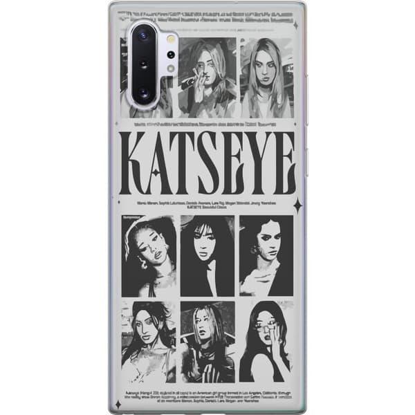 Kompatibelt Mobilskal till Samsung Galaxy Note10+ KATSEYE svartvit poster grå