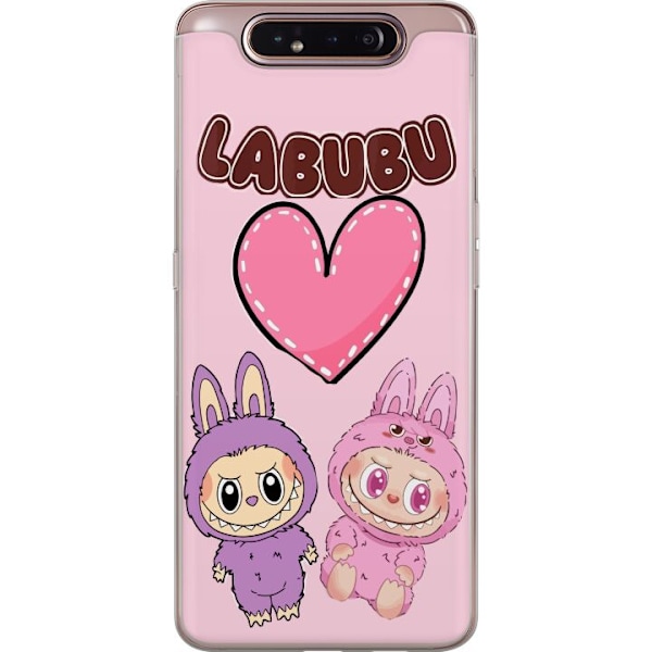 Samsung Galaxy A80 Gjennomsiktig deksel Labubu Pink Monster