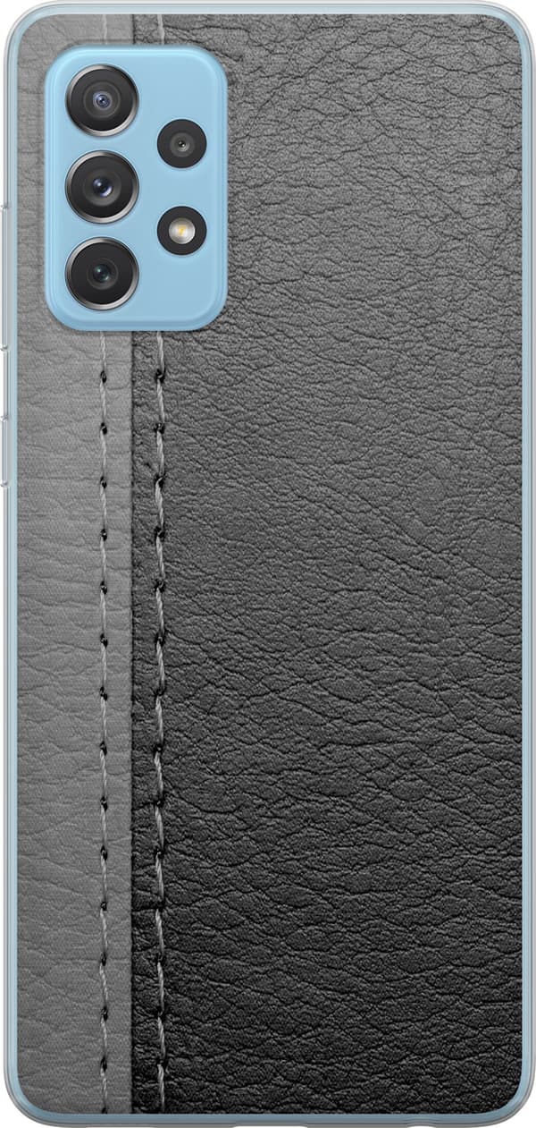 Kompatibelt Mobilskal till Samsung Galaxy A52 5G Black & Grey Leather