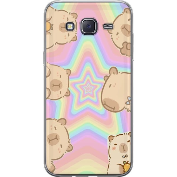 Samsung Galaxy J5 Genomskinligt Skal Kawaii Capybara Galaxy Söt Anime Djur Rymdmotiv Kawaii Trend Present TikTok Design