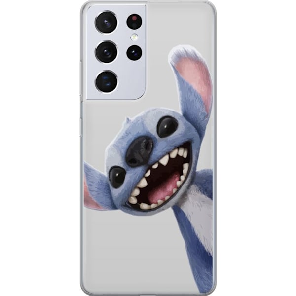 Samsung Galaxy S21 Ultra 5G Läpinäkyvä kuori Stitch liikkeessä - Kawaii-suunnittelu faneille ja lapsille