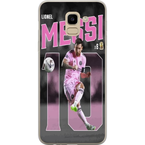 Samsung Galaxy J6 Genomskinligt Skal Lionel Messi - Rosa