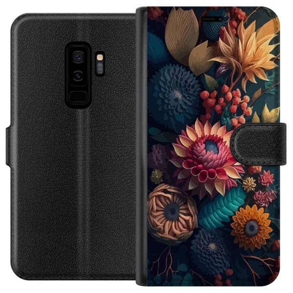 Kompatibel Tegnebogsetui til Samsung Galaxy S9+ Blommor