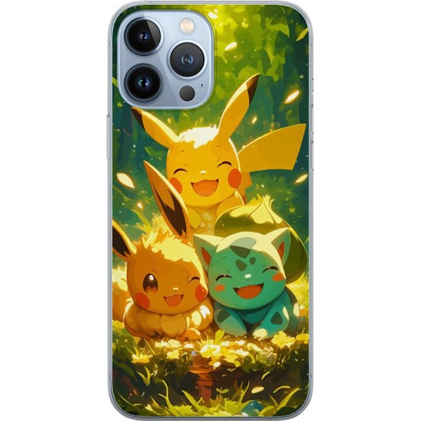 Apple iPhone 13 Pro Max Genomskinligt Skal Pixelmonster spelstil – färgstark design för retroälskande gamers