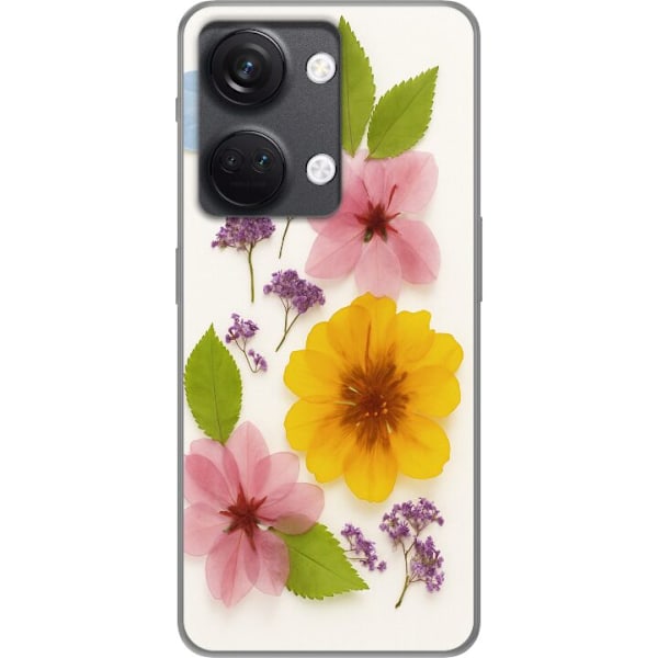 OnePlus Nord 3 Gjennomsiktig deksel Pressede blomster