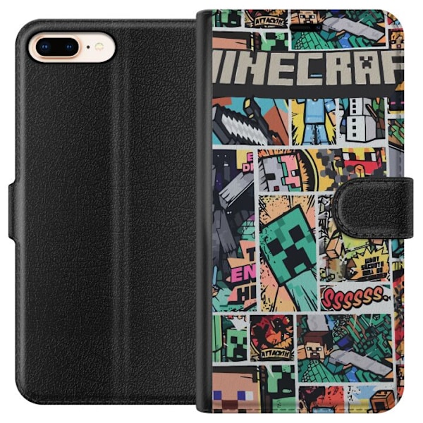 Apple iPhone 8 Plus Lompakkokotelo Minecraft Taide