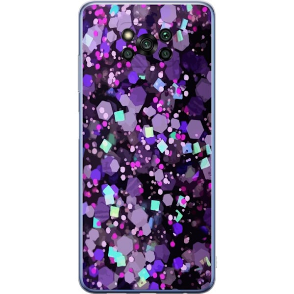 Xiaomi Poco X3 Pro Läpinäkyvä kuori Violetti Kimalle