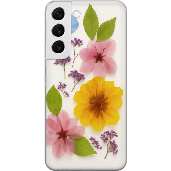 Samsung Galaxy S22+ 5G Genomskinligt Skal Pressade blommor