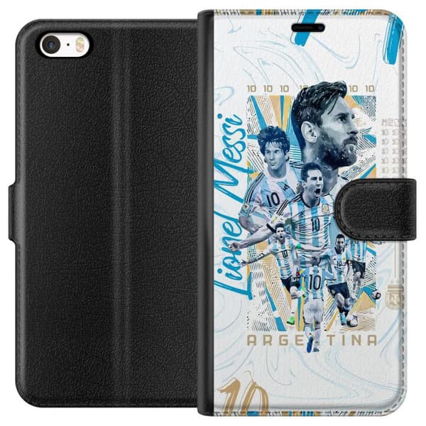 Kompatibelt Plånboksfodral till Apple iPhone SE (2016) Lionel Messi