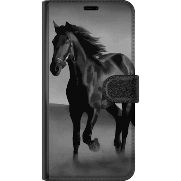 Samsung Galaxy A15 5G Lompakkokotelo Pimeä Hevonen