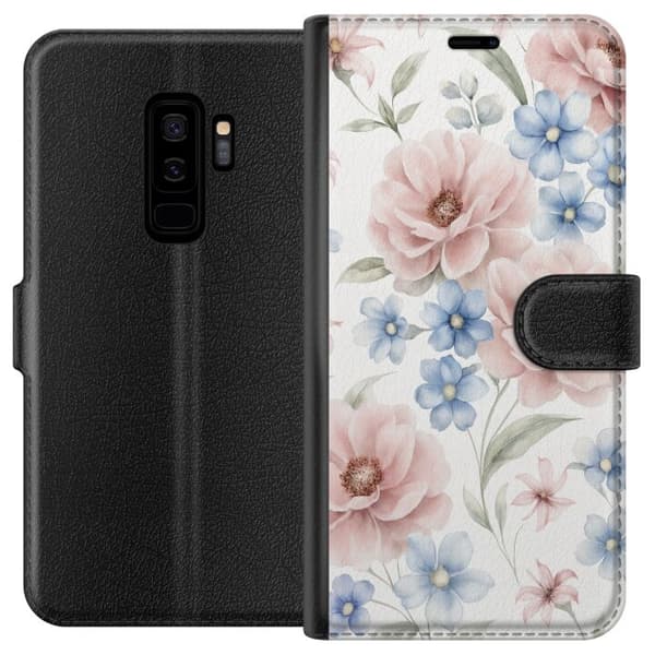 Kompatibelt Lommeboketui til Samsung Galaxy S9+ Romantiske blomster