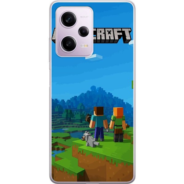 Xiaomi Redmi Note 12 Pro Genomskinligt Skal Minecraft Key Art