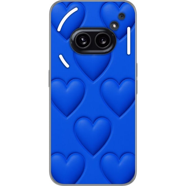 Nothing Phone (2a) Plus Gennemsigtig cover Blå Hjerter