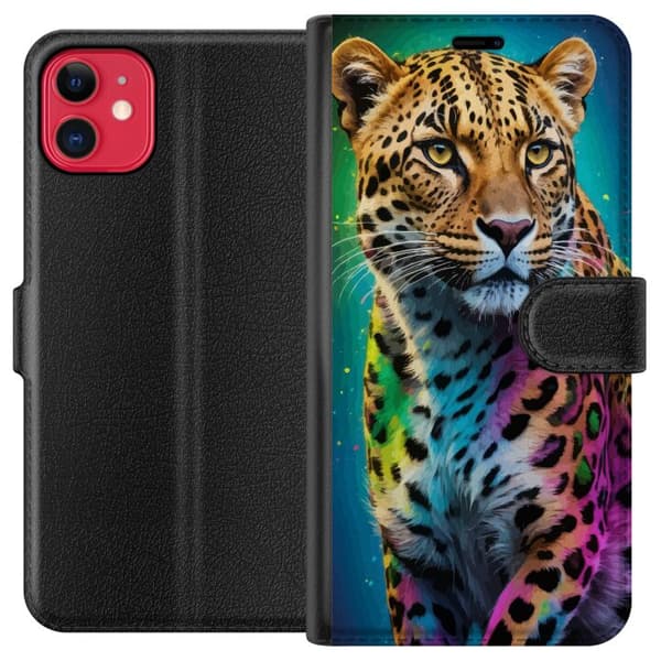 Kompatibel Tegnebogsetui til Apple iPhone 11 Leopard
