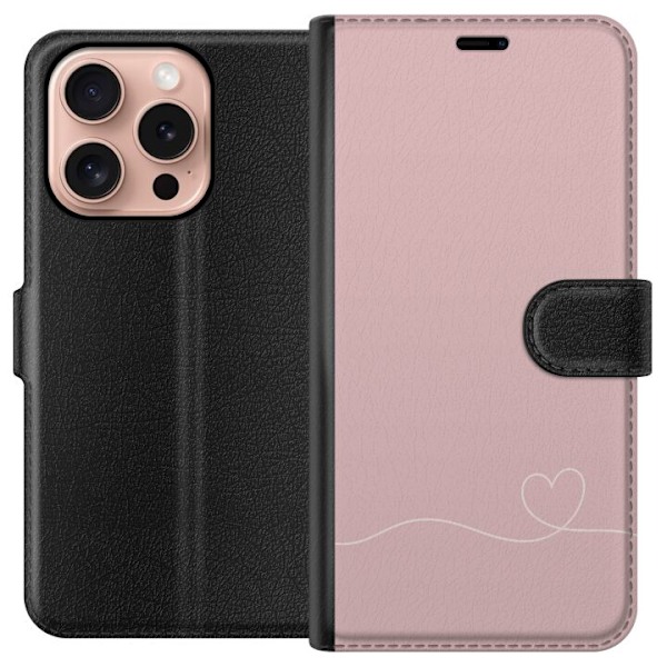 Apple iPhone 16 Pro Lommeboketui Rosa Hjärna Design