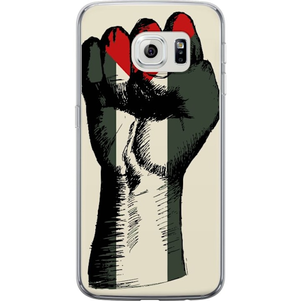 Samsung Galaxy S6 edge Genomskinligt Skal Hand knuten i Palestinas färger – kraftfull symbol för frihetsrörelsen