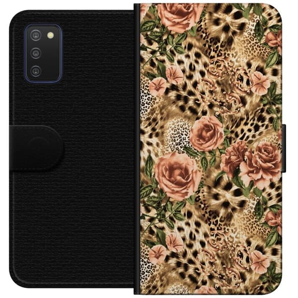 Kompatibel Tegnebogsetui til Samsung Galaxy A03s Brune leopardroser brun