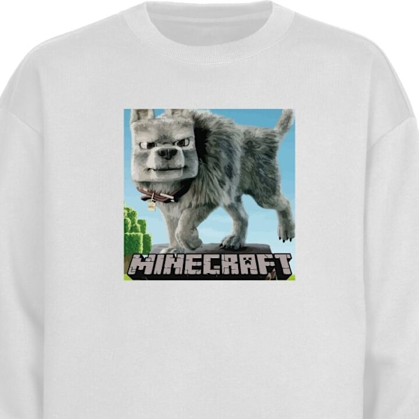 Sweatshirt til Voksne | Klassisk Collegebluse A Minecraft Movi hvid L