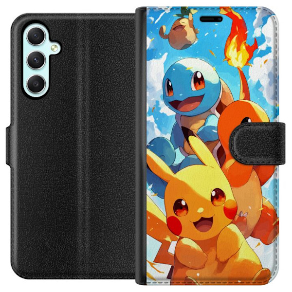 Samsung Galaxy A34 Tegnebogsetui Pocket Creatures - inspireret af Pokémon uden at nævne navnet