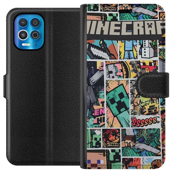 Motorola Edge S Plånboksfodral Minecraft Art