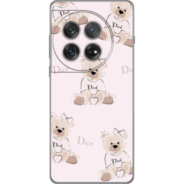 OnePlus 12 Läpinäkyvä kuori Teddy Dior Vibes - ylellinen nalle muotityyliin