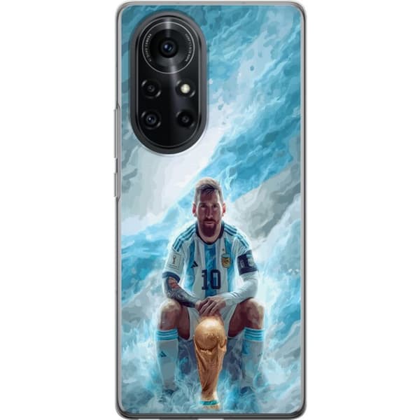 Kompatibelt Mobildeksel til Huawei nova 8 Pro Lionel Messi Världsmästare blå