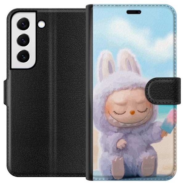 Samsung Galaxy S22 5G Plånboksfodral Labubu Pink Mood – Rosa monsterdesign