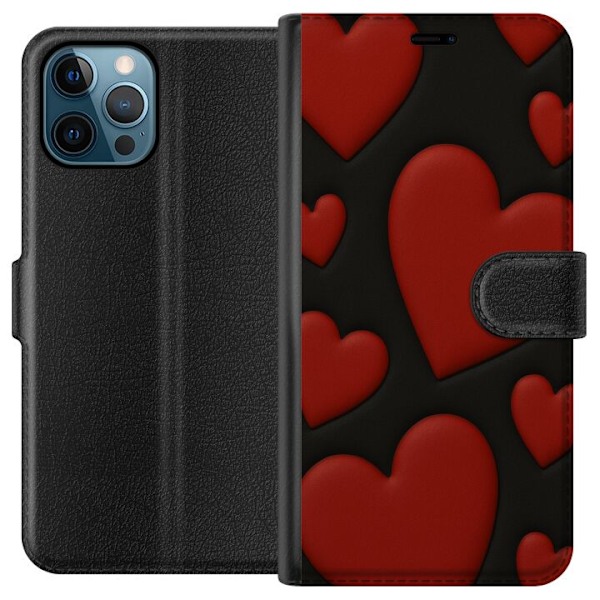 Apple iPhone 12 Pro Max Plånboksfodral Red Velvet Hearts