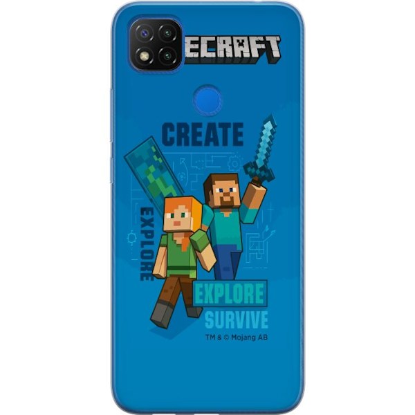 Xiaomi Redmi 9C NFC Genomskinligt Skal Minecraft Caves