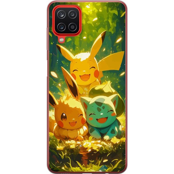 Samsung Galaxy A12 Genomskinligt Skal Pixelmonster spelstil – färgstark design för retroälskande gamers