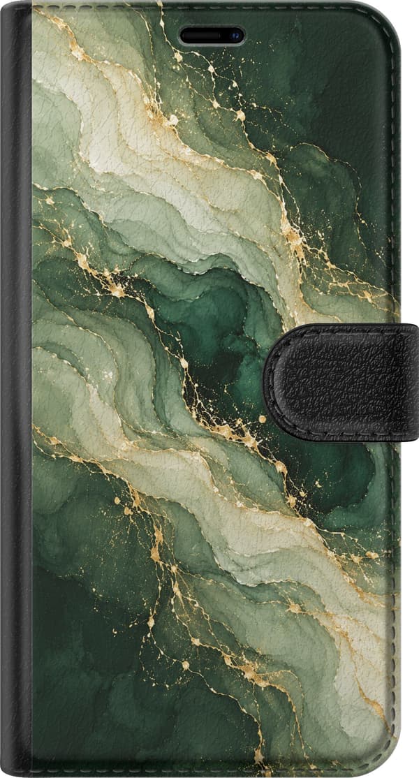 Yhteensopiva Lompakkokotelo Apple iPhone 18 Pro Metsämarmori vihreä