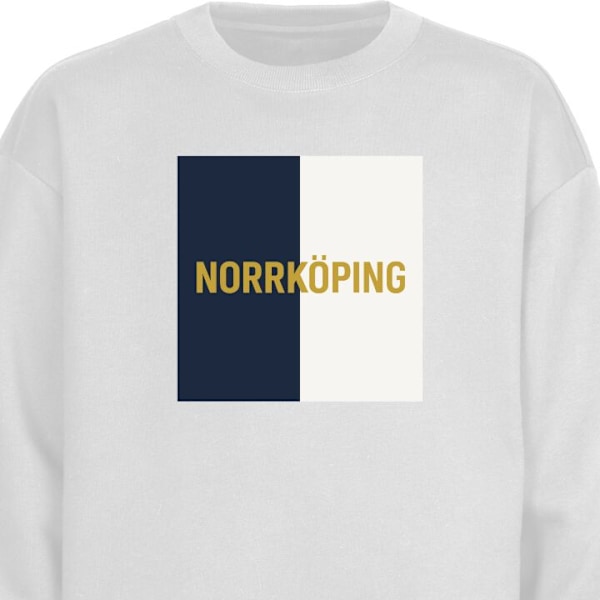 Sweatshirt för Vuxen | Klassisk Collegetröja Norrköping – vit XXL