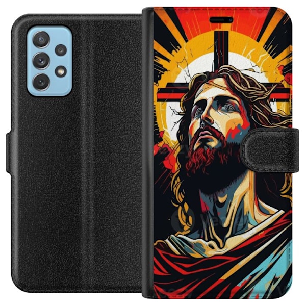 Samsung Galaxy A72 5G Lompakkokotelo Jeesus ja Kortti - uskonn