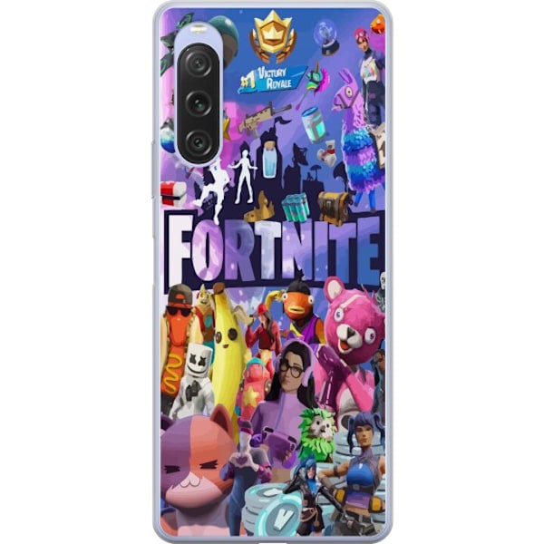 Sony Xperia 10 V Gennemsigtig cover Fortnite Skins Emotes Batt