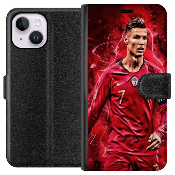 Apple iPhone 15 Plus Lompakkokotelo Ronaldon Taidot - CR7 Suun