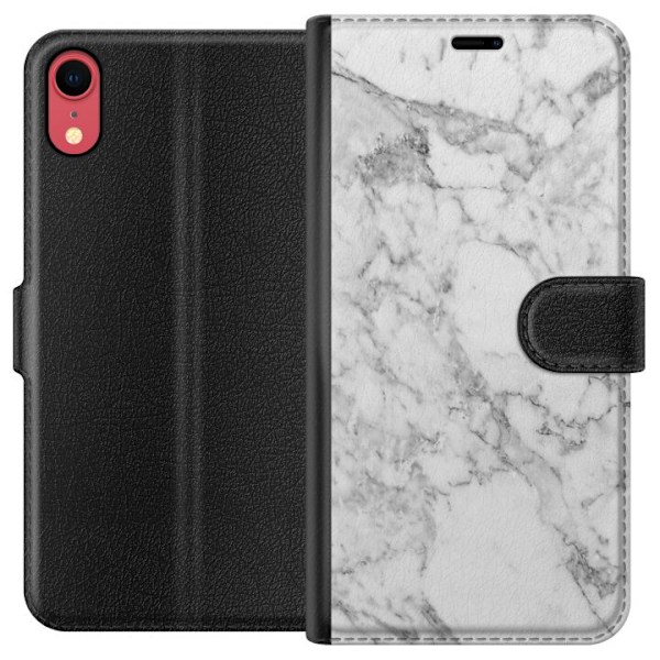 Apple iPhone XR Lommeboketui Marmor Hvit