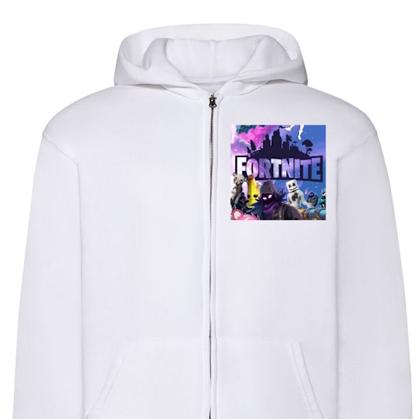 Zip-Hoodie | Hættetrøje med Lynlås til Voksne Fortnite hvid L