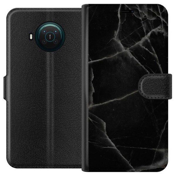 Nokia X10 Tegnebogsetui Sort marmor