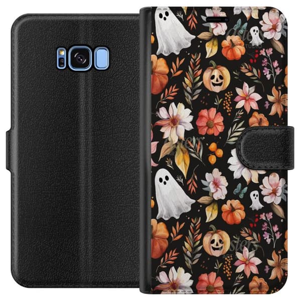 Kompatibel Tegnebogsetui til Samsung Galaxy S8 Halloween Mønster Græskar Spøgelse Maskerade