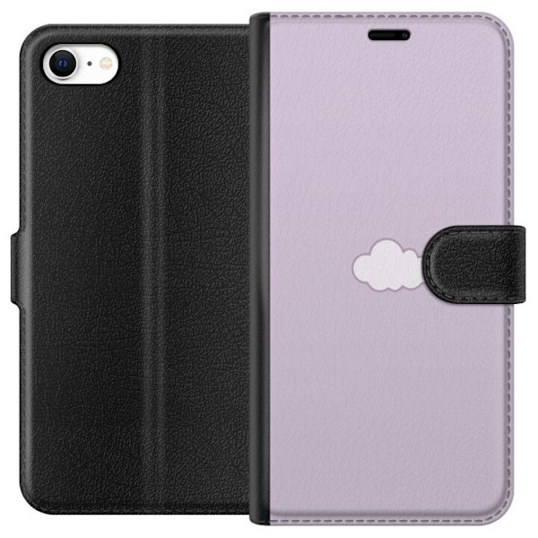 Apple iPhone 6 Lompakkokotelo Lila Pilvi - minimalistinen pilvi lila taustalla