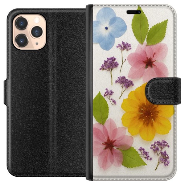 Apple iPhone 11 Pro Tegnebogsetui Pressede blomster