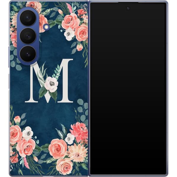 Kompatibelt Mobildeksel til Samsung Galaxy Z Fold7 Blå initialgrafikk blå